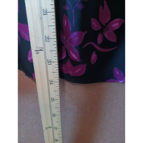 Parker Womens Floral Print  Long-Sleeve Blouse Tie Front Pink/black  Size Xsmall - Picture 14 of 14